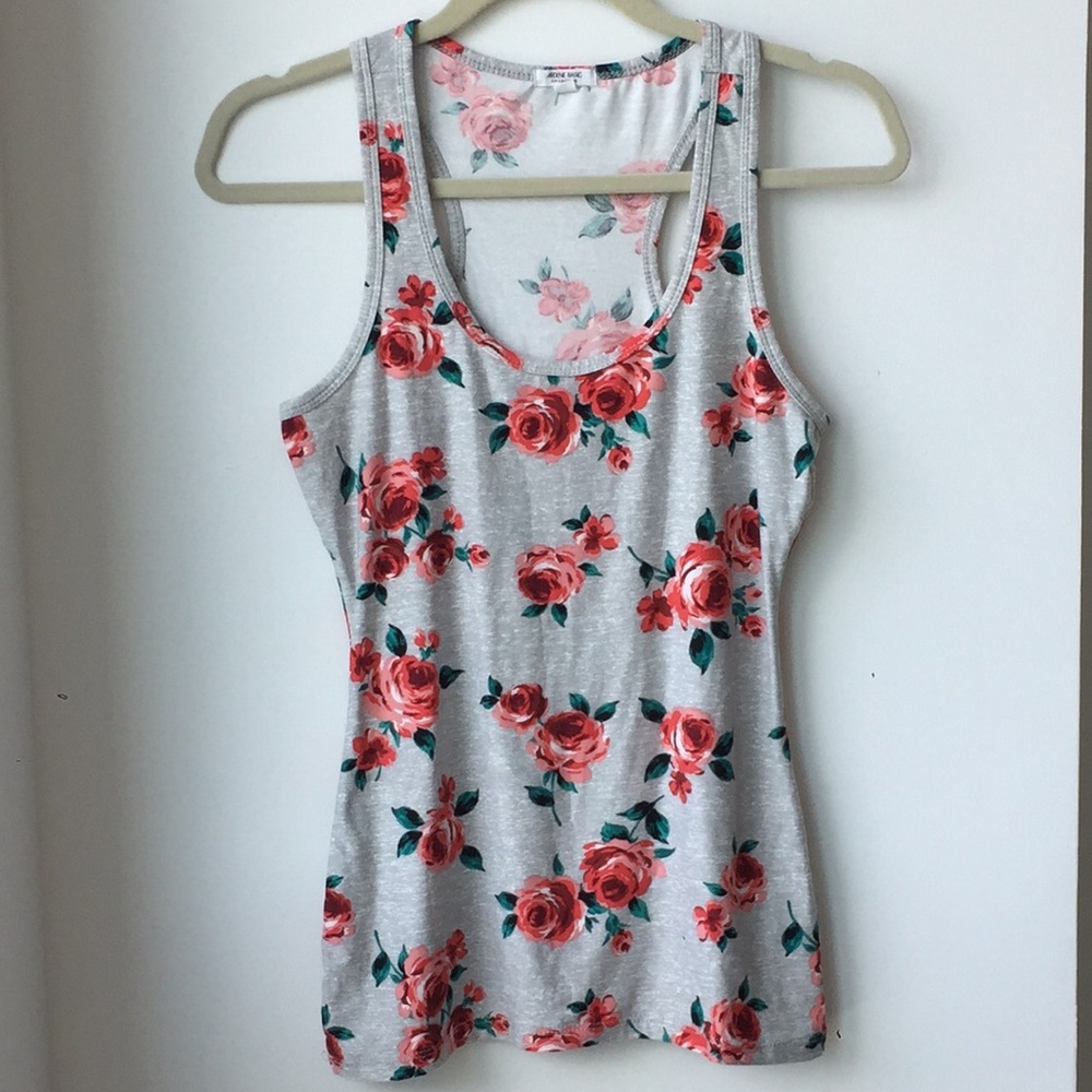 Floral Racer Back Tank Top - Medium